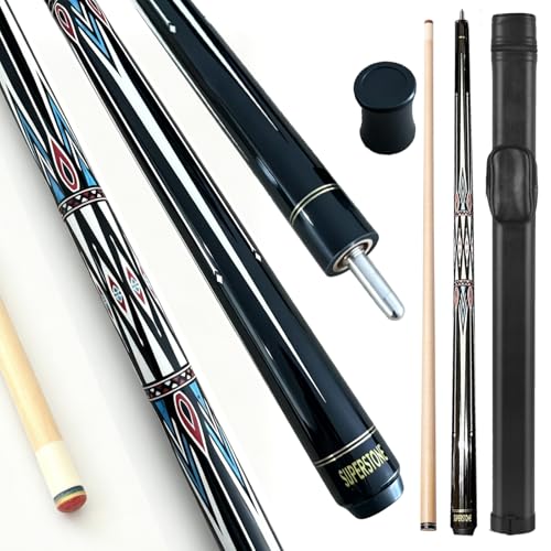 SUPERDIAMOND Pool Cue Stick Set Billiard Cue Sticks with Hard Case, 2-Pieces 58" Pool Table Sticks, 12.5 mm Tip Pool Queue,Pool Stick Set for Home Recreation, Billiards Clubs, Training - style: Billiard Cue Sticks-GB-YD-C-4S