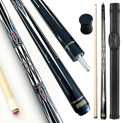 SUPERDIAMOND Pool Cue Stick Set Billiard Cue Sticks with Hard Case, 2-Pieces 58" Pool Table Sticks, 12.5 mm Tip Pool Queue,Pool Stick Set for Home Recreation, Billiards Clubs, Training - style: Billiard Cue Sticks-GB-YD-C-4S