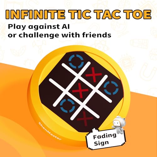 4-in-1 Electronic Tic Tac Toe Handheld Travel Game for Kids | Pocket-size, screen-free fun for travel, restaurants, and family game nights. Easy to carry, quick to play, and gift-ready.