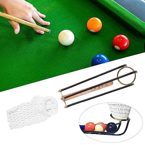 6 Pcs Billiards Table Slide Track with Net Bags, Billiards Table Accessories, Height and Length for 8 and Chinese Billiard Tables, Galvanized Metal