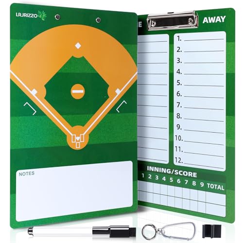 Baseball Dry Erase Coaches Clipboard, Baseball Dry Erase Coaching Board Double-Sided Baseball White Board for Coaches Writable and Erasable Baseball Clipboard Dry Erase Baseball Lineup Board - style: Baseball