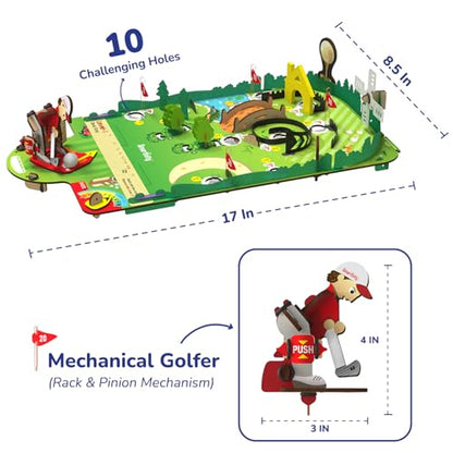 Smartivity DIY Mini Golf STEM Kit for Kids Ages 6-12 | Build Your Own 10-Hole Course with Mechanical Golfer | 3 Levels | Learn Angles, Momentum & Rack and Pinion | Birthday Gift for Boys & Girls - style: Mini Golf