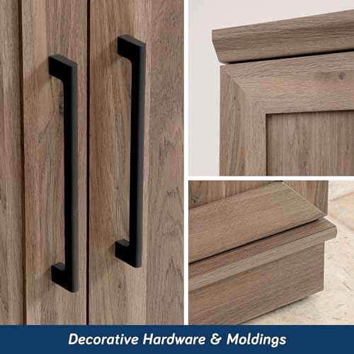 Sauder HomePlus Storage Cabinet/ pantry cabinets, Salt Oak finish - color: Salt Oak