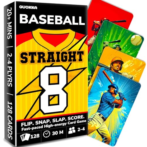 Quokka Baseball Fast-Paced Card Game for Kids & Adults – 128 Cards & Easy Rules – Quick & Fun Matching Game – 2-4 Players – Ages 8+ – Perfect for Family Games Night, Travel and Parties - color: Baseball