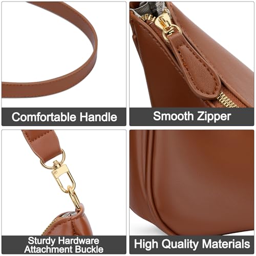 KKXIU Shoulder Bag for Women Cute Hobo Purses and Handbags Retro Clutch Underarm Purse | Cute - color: Brown