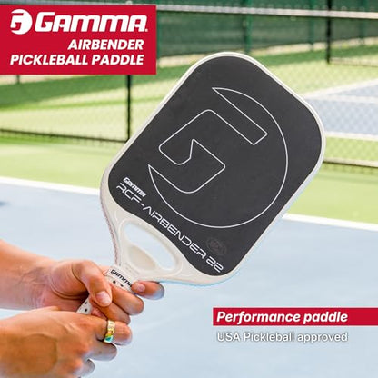 GAMMA RCF Airbender Pickleball Paddle, Raw Carbon Fiber, Customizable Handle Weight System & Aerodynamic Open Throat w/Shock Absorbing Gel Insert, 22mm & 16mm - style: 22 MM - Paddle Only