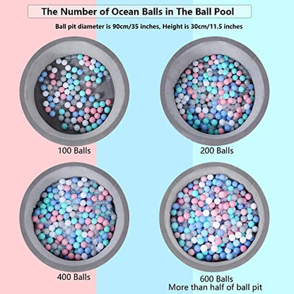 MoonxHome Ball Pit Balls for Toddlers, BPA Free Crush Proof Plastic Toy Balls for Ball Pit, Children's Pool Water Toys, Macaron Ocean Balls for Play Tent 2.15 Inch Pack of 100 200 500 800 1000 - color: M-pink&green