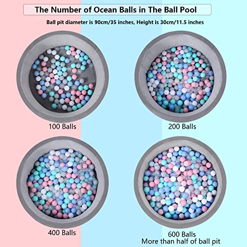 MoonxHome Ball Pit Balls for Toddlers, BPA Free Crush Proof Plastic Toy Balls for Ball Pit, Children's Pool Water Toys, Macaron Ocean Balls for Play Tent 2.15 Inch Pack of 100 200 500 800 1000 - color: M-pink&blue