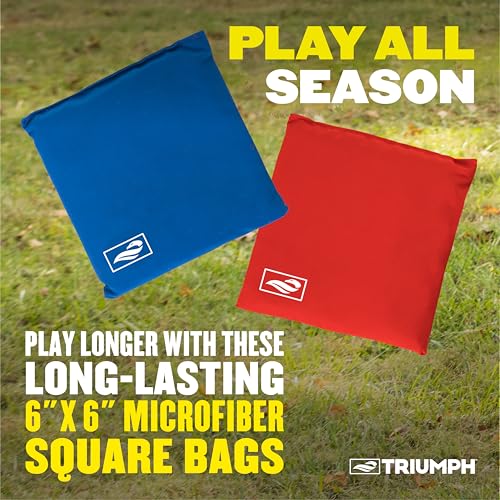 Triumph Sports Classic Cornhole Bag Set with 8 12.5-Oz. Bean Bags for Tossing & Storage Tub
