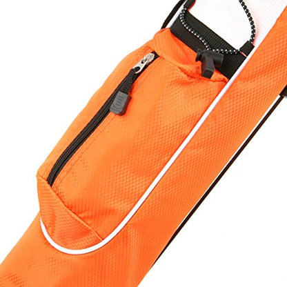 Orlimar Pitch ’n Putt Lightweight Sunday Golf Bag with Stand, Ultra-Light Carry Design, Two-Way Divider Top, Shoulder Strap, Compact Carry Golf Bag for Men & Women - color: Orange