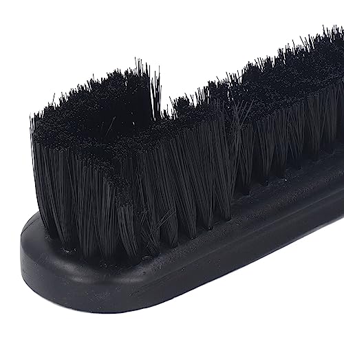 Septpenta Billiard Table Rail Brush Cleaning Tool, Billiard Table Brush Set with Cue Cleaning Cloth, Made of PVC and Solid Wood, for Wooden Billiard Accessories Kit(Black) - color: Black