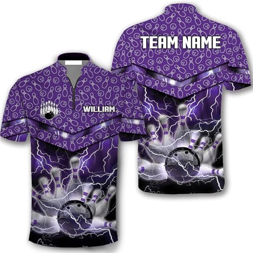 GABITA Personalized Bowling Jerseys for Men, Custom Bowling Shirts, Funny Bowling Shirts Gift for Bowler Team Player - color: A3