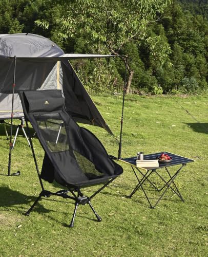 iClimb Ultralight Compact Camping Folding Table with Carry Bag (Black - L) - color: Black, size: Large