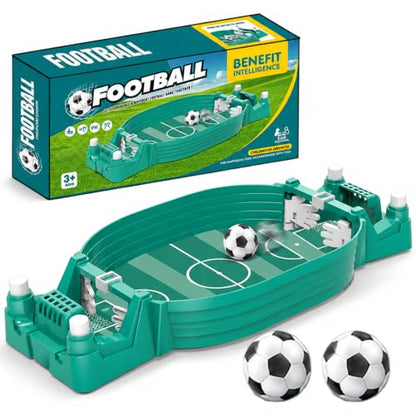 Football Table Interactive Game, Mini Tabletop Soccer Pinball Games Set with 2 Balls, for Foosball Pinball Kids Adults Interactive Game Room Family Night, Green (10.5inch) - color: 26cm