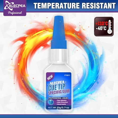 ALECPEA Quick Dry Pool Cue Tip Glue, 20g Glue for Billiard Cue Tip Repair & Maintenance - size: 20g/1Pack, style: Pool Cue Tip Glue