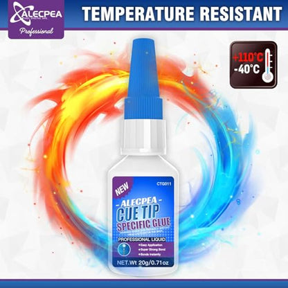 ALECPEA Quick Dry Pool Cue Tip Glue, 20g Glue for Billiard Cue Tip Repair & Maintenance - size: 20g/1Pack, style: Pool Cue Tip Glue