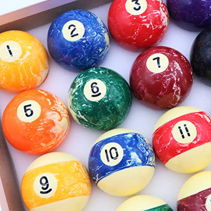 CUEELF Billiard Ball Set 2-1/4 Inch 16 Balls for Pool Tables Professional Pool Balls