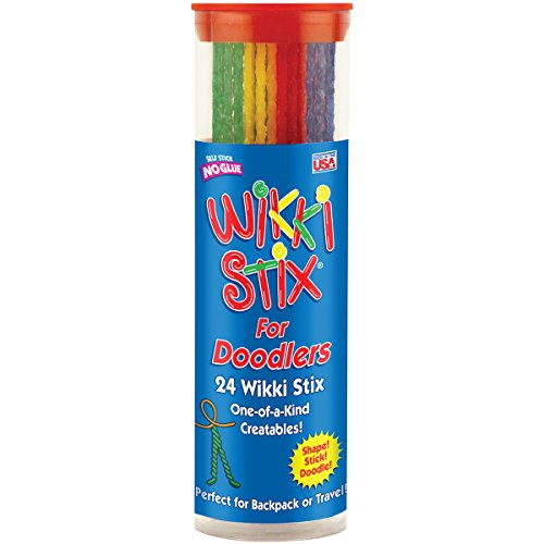 Wikki Stix Doodler Travel Toy for Kids – 24 Reusable Wax Sticks for Sensory Play, Screen-Free Airplane & Road Trip Activity, Mess-Free Fidget Craft for Ages 3+ Made in USA