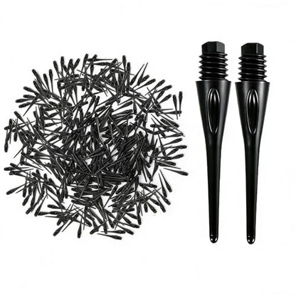 300 Pack 2BA Thread Soft Dart Tips - Premium Plastic Replacement Dart Points, Essential Dart Accessories Set for Soft Tip Darts (Black)