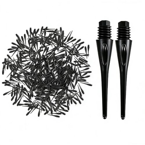 300 Pack 2BA Thread Soft Dart Tips - Premium Plastic Replacement Dart Points, Essential Dart Accessories Set for Soft Tip Darts (Black)