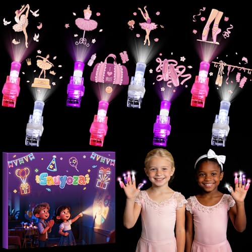 36 Pack Ballerina Party Favors LED Finger Lights for Girls, Ballet Birthday Goodie Bag Stuffers, Classroom Rewards, Party Prizes & Glow Party Supplies - style: Ballerina