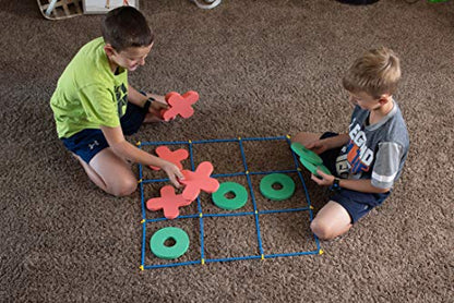 RAINBOW TOYFROG Jumbo Tic Tac Toe Set, Large Indoor/Outdoor Games, Backyard Fun for Kids & Adults, Party Play with Carry Bag