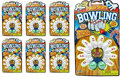 JA-RU Finger Sports Mini Bowling Set for Kids (6 Pack) Tabletop Bowling Games, Office Desk Toys, Bowling Party Favors, Classroom Prizes, & Stocking Stuffers | 217-6p - size: 6 Sets