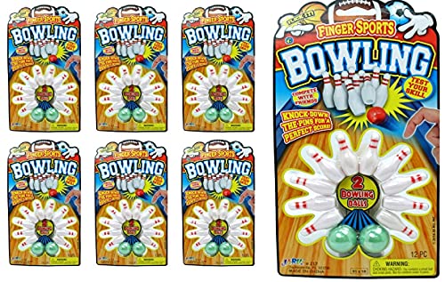 JA-RU Finger Sports Mini Bowling Set for Kids (6 Pack) Tabletop Bowling Games, Office Desk Toys, Bowling Party Favors, Classroom Prizes, & Stocking Stuffers | 217-6p - size: 6 Sets