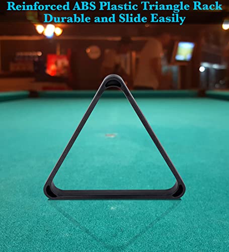 JAPER BEES Billiard Pool Balls with Triangle Ball Rack, Cue Chalks, Table Spot Stickers & Tip Replacements - Pool Table Accessories