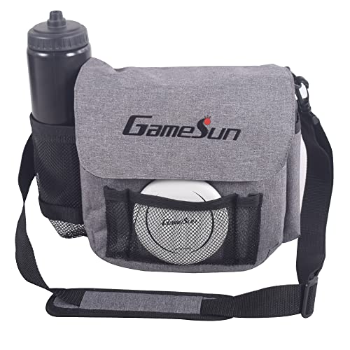 DISC Golf Set-Includes 1pc Heavy Duty Nylon Carry Bag, 2pcs Drivers, 2pcs Mid-Ranges, 2pcs Putters, 1pc Mini Disc Marker, 1pc 12”x12” Embroider Logo Black Towel and 1pc Gift Color Box - color: Gray