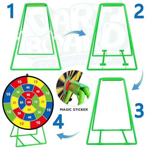 Large Dart Board for Kids, Kids Double-Sided Dart Board with Sticky Balls and Darts, Indoor/Outdoor Sport Fun Party Play Game Toys, Gifts for 3 4 5 6 7 8 9 10 11 12 Year Old Boys Girls - style: M026