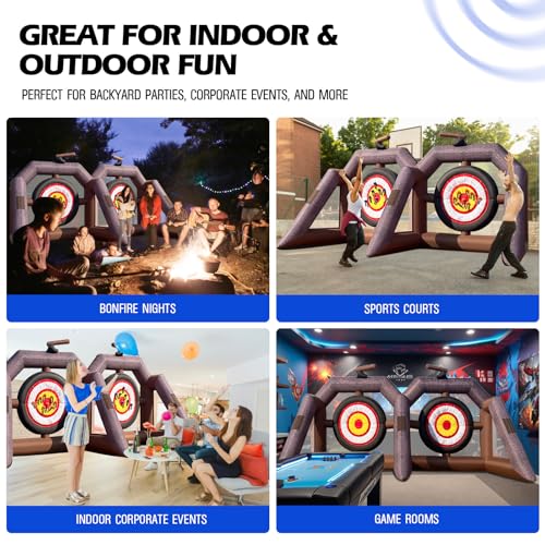 OZIS Inflatable Axe Throwing Game ，Inflatable Ball Toss Target Dart Board for Backyard School Team Birthday Party Events Outdoor Indoor - size: Double Target