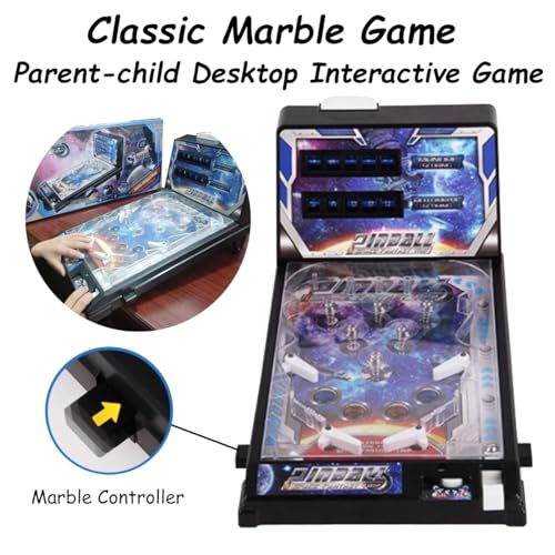 Electronic Pinball Ball Shooting Game for Kids and Adults, Retro Arcade Machine Puzzle Games with Lights, Sounds and Scoreboard, Classic Tabletop Pinball Toys