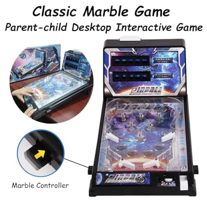 Electronic Pinball Ball Shooting Game for Kids and Adults, Retro Arcade Machine Puzzle Games with Lights, Sounds and Scoreboard, Classic Tabletop Pinball Toys