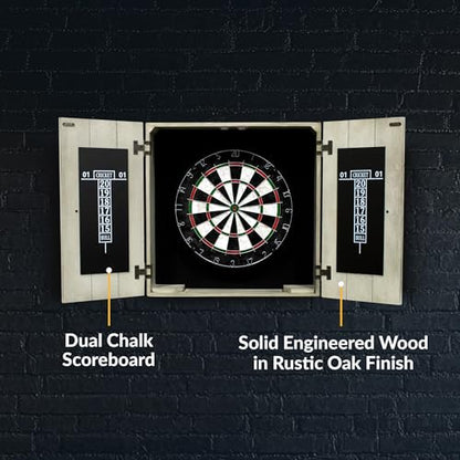 Hathaway Drifter Solid Wood Dartboard & Cabinet Set
