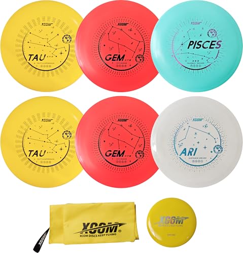 PDGA Approved Disc Golf Set - 6 PCS 155-178g Discs | 2 Putters, 2 Midrange, 2 Drivers | Accessories Include Mini Marker | Beginner Set for Outdoor Backyard