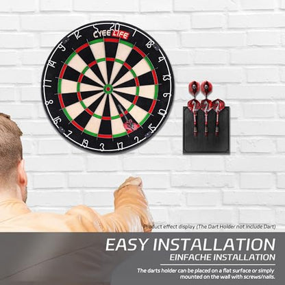 CyeeLife Wall Mounted Darts Holder/Stand,Dart Case Displays 6 Set of Steel/Soft Tip Darts,Compatible with All Sisal & Electronic Dartboards, Surrounds & Cabinets