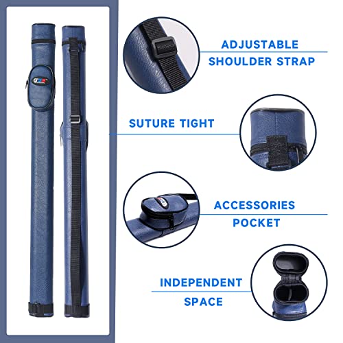GSE Games & Sports Expert Billiard Cue Cases, 1x1 Deluxe Hard Billiard Pool Cue Stick Carrying Case, Pool Billiards Accessories (Several Colors Available) - color: Blue