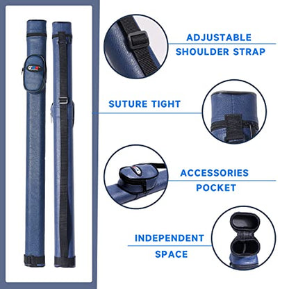 GSE Games & Sports Expert Billiard Cue Cases, 1x1 Deluxe Hard Billiard Pool Cue Stick Carrying Case, Pool Billiards Accessories (Several Colors Available) - color: Blue