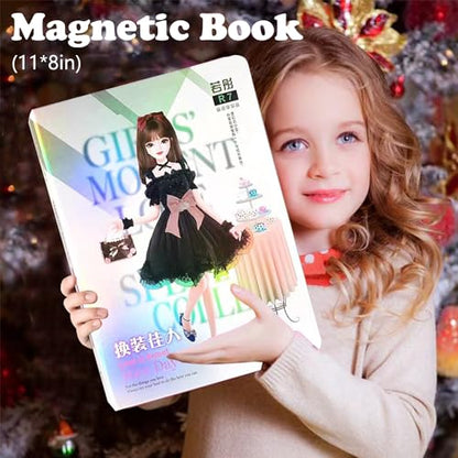 Magnetic Collecting Book,Paried with Magnetic Paper Doll for Use,Gift for 3+ Year Old Girls Toddler-Only Include Magnetic Collecting Book,Not Include Paper Doll Accessories - style: I-Magnetic Book