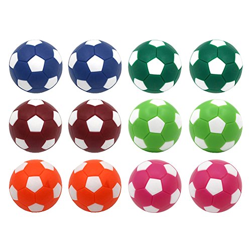 PGYUD Table Soccer Balls 36mm(1.42 Inch), 12 Pack Foosball Replacement Balls – Multicolor Mini Foosballs for Standard Tables,Foosball Table Balls