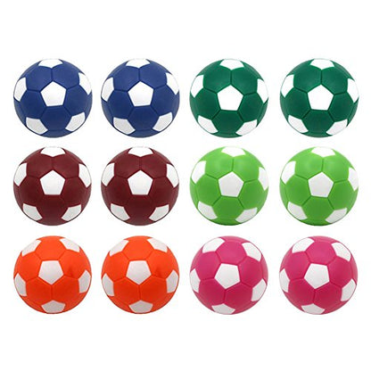 PGYUD Table Soccer Balls 36mm(1.42 Inch), 12 Pack Foosball Replacement Balls – Multicolor Mini Foosballs for Standard Tables,Foosball Table Balls
