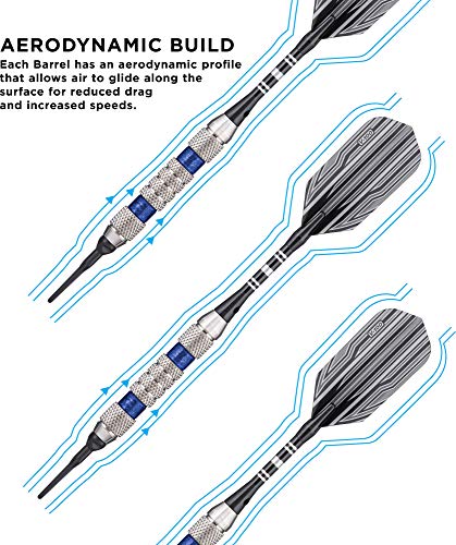 Viper Wind Runner Soft Tip Darts, 18 Grams - color: Blue Rings