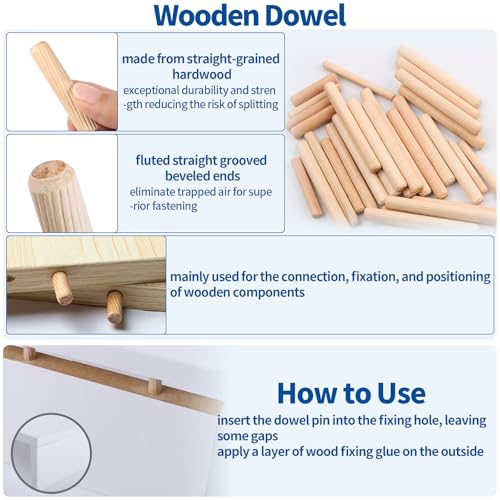 285Pcs 3-in-1 Eccentric Wheels Kit, Furniture Cam Lock Fasteners with Dowel, Pre-Inserted Nut, Wood Dowel Pins, Screw Caps, Nut & Bolt Assortment Set Compatible with IKEA
