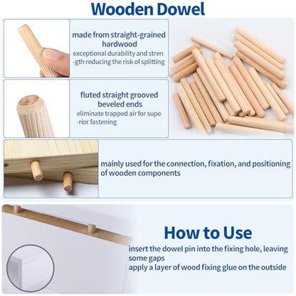 285Pcs 3-in-1 Eccentric Wheels Kit, Furniture Cam Lock Fasteners with Dowel, Pre-Inserted Nut, Wood Dowel Pins, Screw Caps, Nut & Bolt Assortment Set Compatible with IKEA