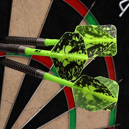 CUESOUL 6 Pieces ROST Integrated Dart Shaft and Flights - color: Shaft Length 28mm-Standard Shape-Green Sexy Girl