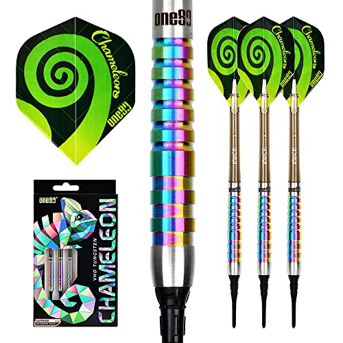 ONE80 90% Tungsten Steel Tip Darts Sets Chameleon, Night Hunter Professional Darts Set - style: Soft tip - SA - 18g