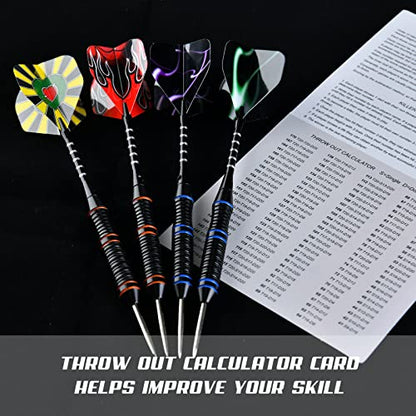 Formula Sports Darts Metal Tip Set - Steel Tip Darts Professional Metal Darts Set 12PCS 21/23 Grams Pro Darts Set with Aluminium Shafts, Extra Flights, Dart Sharpener, Flight Protector