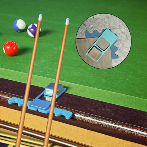 LAKE OF FIRE Pool Stick Holder - Stainless Steel Weighted Base 4-Cue Claw Holder Design, Portable Billiard Cue Organizer for Home Game Rooms(Blue) - color: Blue