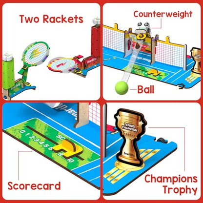 Smartivity DIY Tabletop Tennis - Pickleball Game for Kids 6 to 12, 2 Player STEM Toy with Mechanical Rackets & Scoreboard, Christmas, Birthday Gift for Boys & Girls Age 6, 7, 8, 9, 10, 11, 12 Years - style: Tabletop Tennis